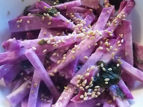 紫山芋の梅海苔和え